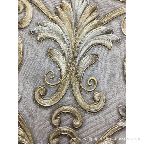 Modern Design Soundproof Damask Wallpaper